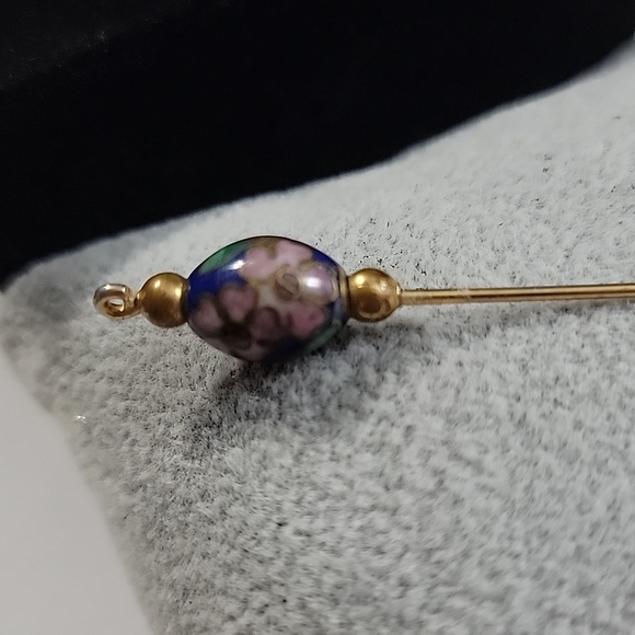 Vintage Blue Cloisonné Hat Pin Stick Pin - Picture 3 of 6